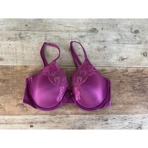 Victoria's Secret Plum Rouge Lace 32D  Body by Victoria Lined Full Coverage Bra